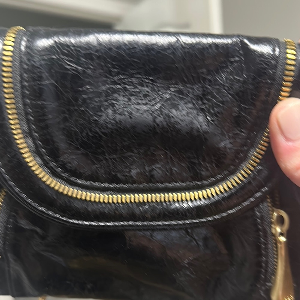 HOBO Black and Gold Crossbody Bag with Flap Closure - Picture 6 of 6